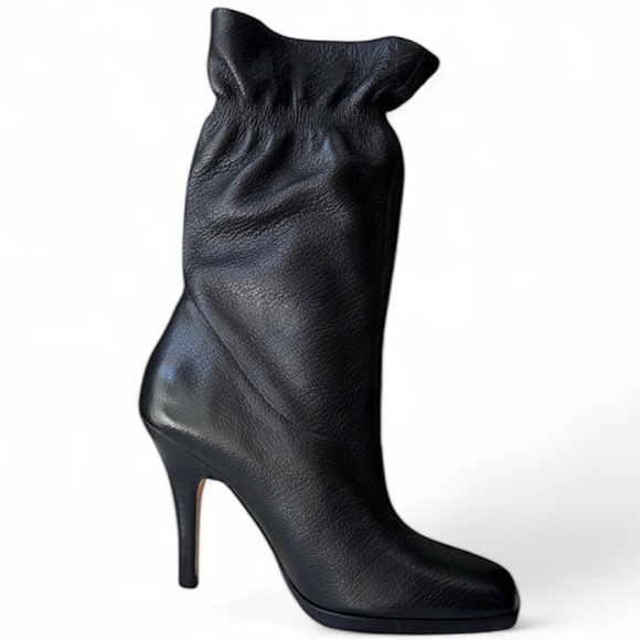 Cole Haan Gali Ruched Leather Boot Slouchy Elastic Top Nike Air Technology EUC - Picture 1 of 16